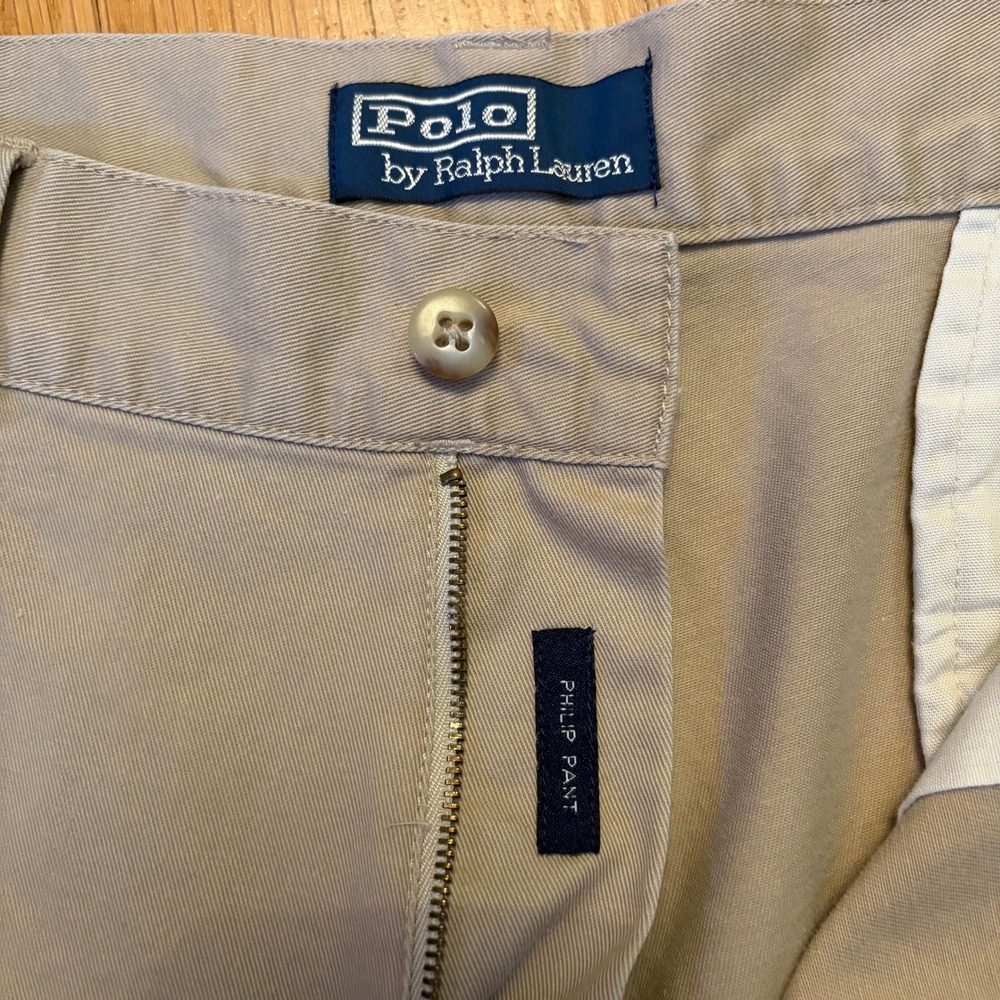 Polo Ralph Lauren Philip Pant Mens 38x30 Khaki Tan Cotton Straight Chino Pants - Picture 3 of 11
